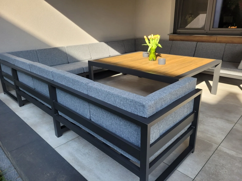 Meble ogrodowe aluminiowe Madera 8 osobowe grafit