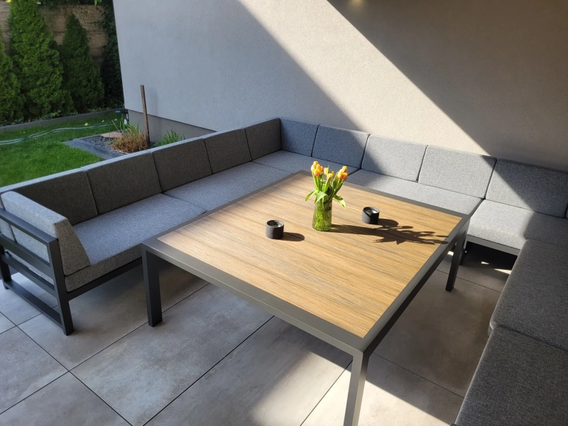 Meble ogrodowe aluminiowe Madera 8 osobowe grafit