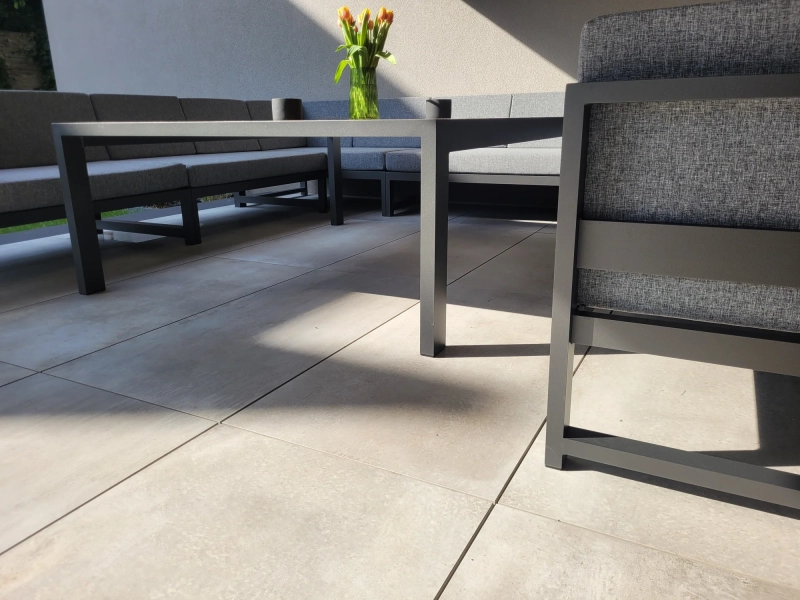 Meble ogrodowe aluminiowe Madera 8 osobowe grafit