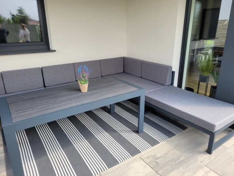 Zestaw mebli ogrodowych Madera - 330x245cm, aluminiowe, ciemne