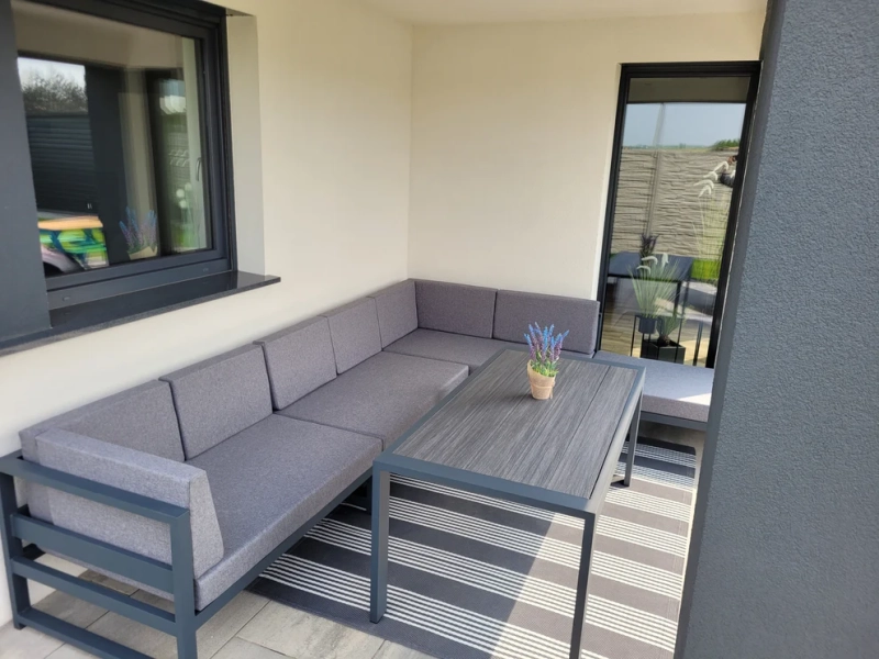 Zestaw mebli ogrodowych Madera - 330x245cm, aluminiowe, ciemne