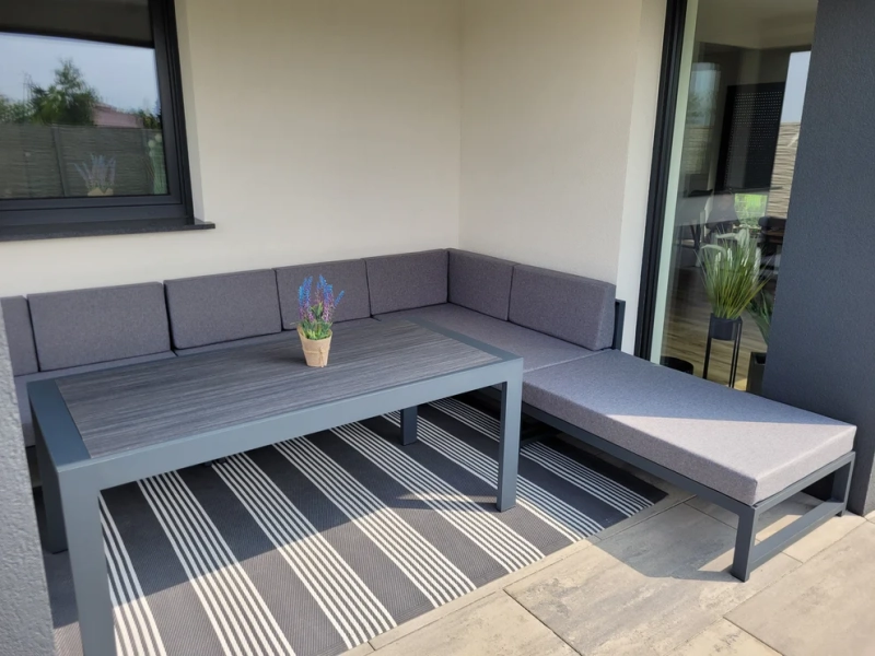 Zestaw mebli ogrodowych Madera - 330x245cm, aluminiowe, ciemne