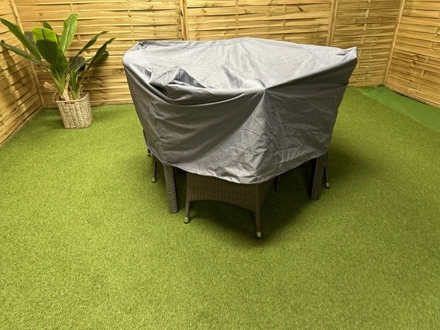 Meble ogrodowe ze stolikiem, technorattnaowe, 4 osobowe