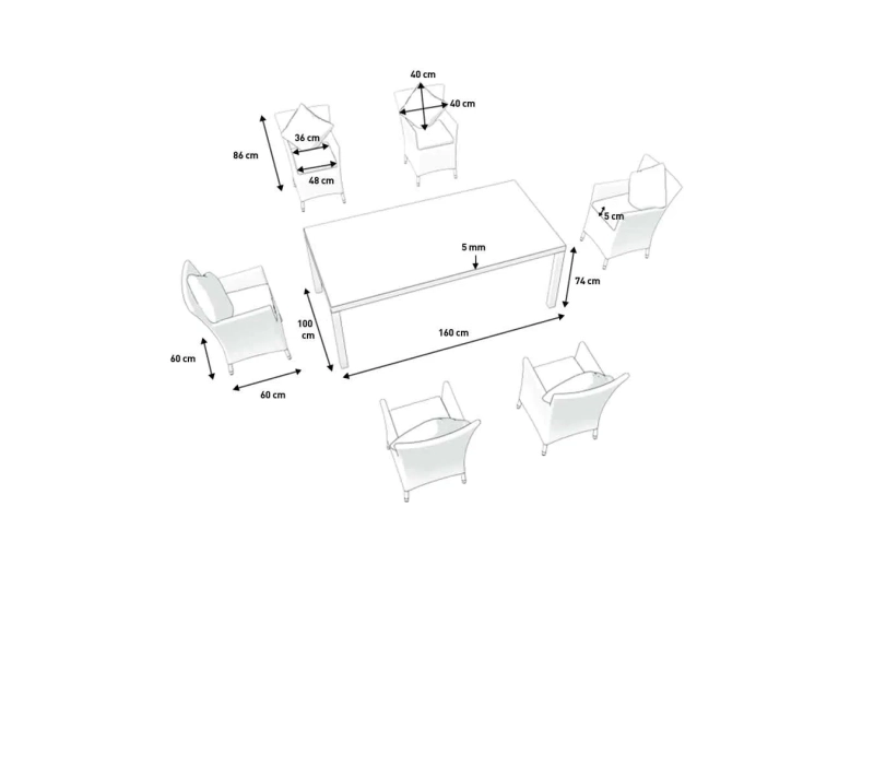 Meble ogrodowe stołowe, stół 6 osobowy, technorattanowy, duży stół poduszki