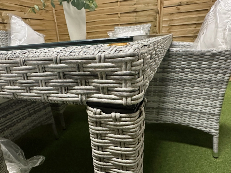 Meble ogrodowe stołowe, stół 6 osobowy, technorattanowy, duży stół poduszki