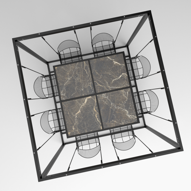 Huśtawka hybrydowa zestaw ogrodowy 8 osobowy