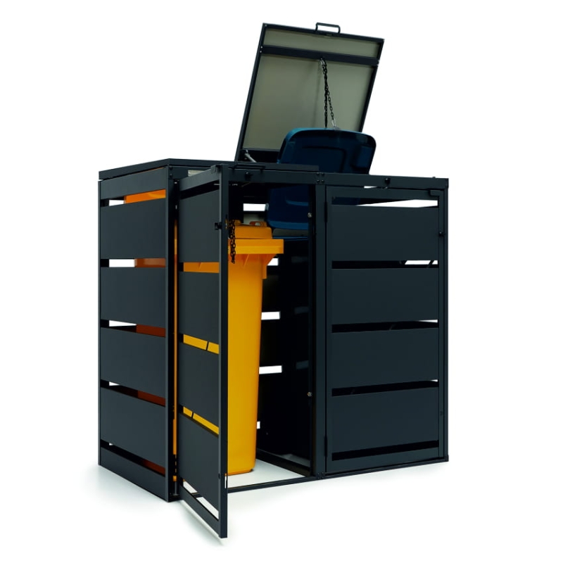 Zabudowa na kosze na śmieci 120L - blacha ocynkowana