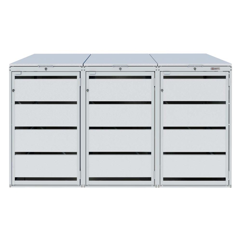 Zabudowa na 3 kosze na śmieci 120L - blacha ocynkowana