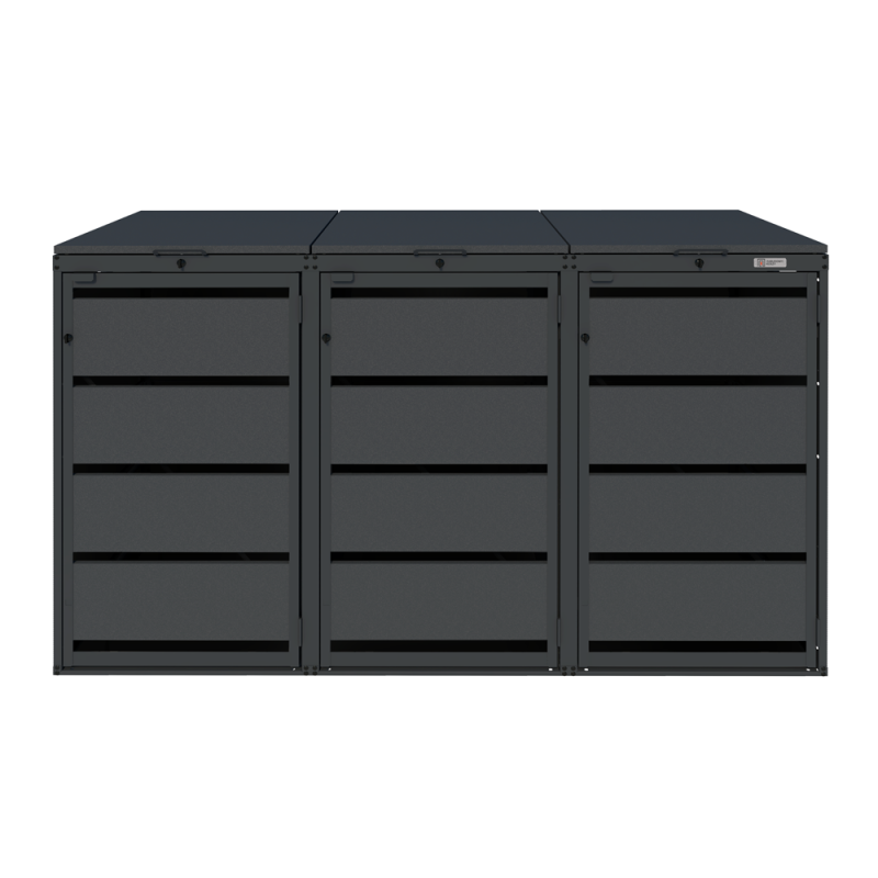 Zabudowa na 3 kosze na śmieci 120L - blacha ocynkowana