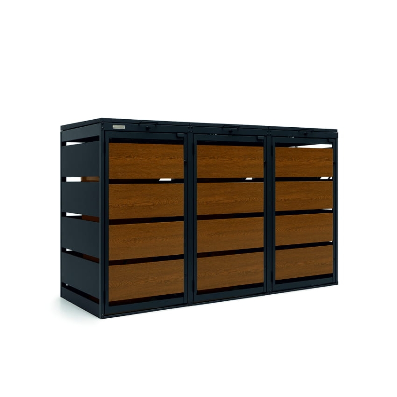 Zabudowa na 3 kosze na śmieci 120L - blacha ocynkowana