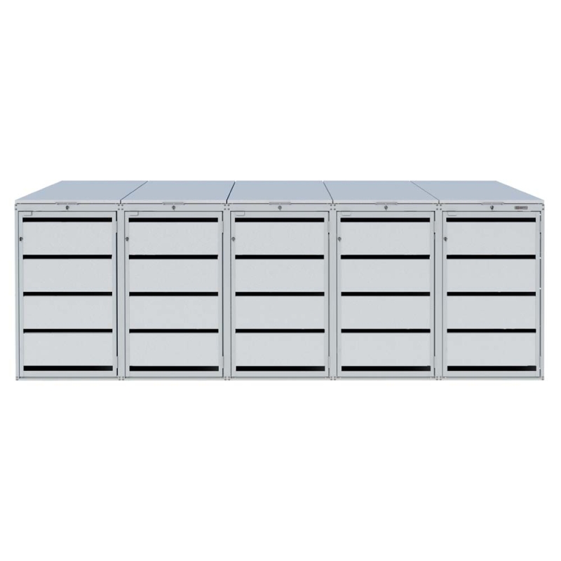 Zabudowa na 5 koszy na śmieci 120L - blacha ocynkowana