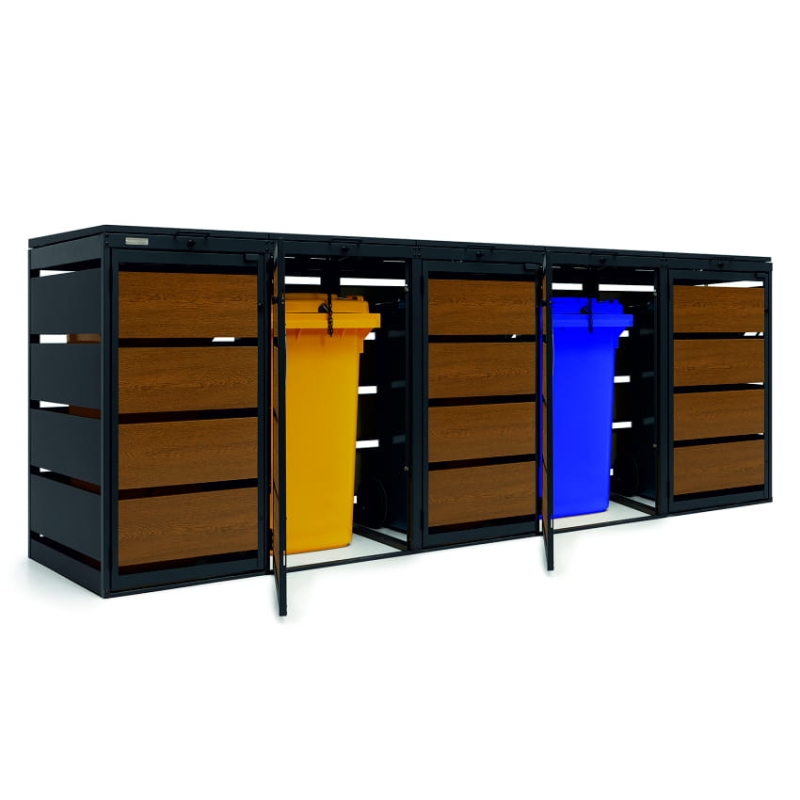 Zabudowa na 5 koszy na śmieci 120L - blacha ocynkowana