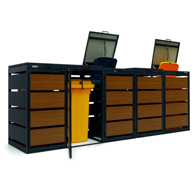 Zabudowa na 5 koszy na śmieci 120L - blacha ocynkowana