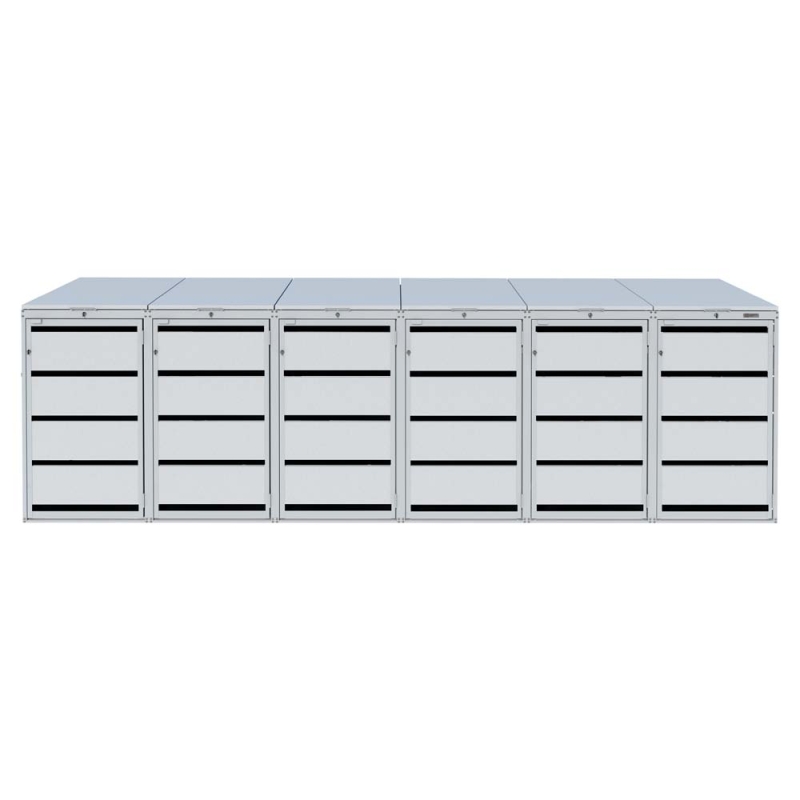 Zabudowa na 6 koszy na śmieci 120L - blacha ocynkowana