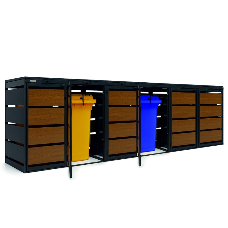 Zabudowa na 6 koszy na śmieci 120L - blacha ocynkowana