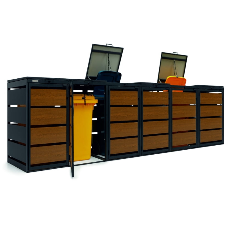 Zabudowa na 6 koszy na śmieci 120L - blacha ocynkowana