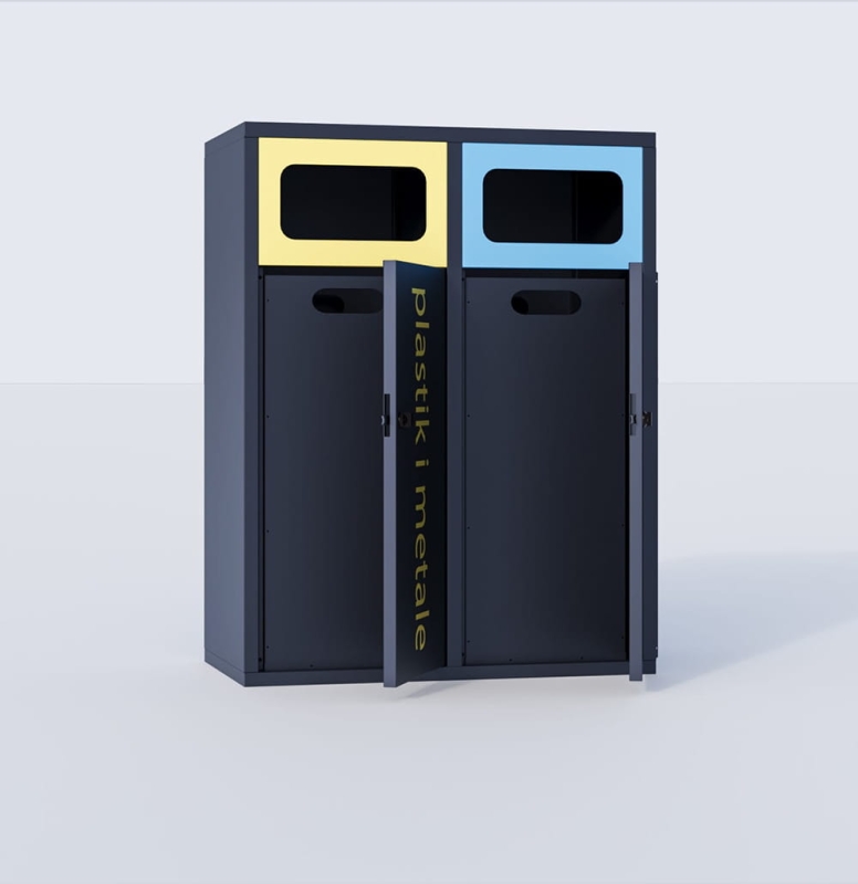 Kosz do segregacji śmieci z blachy