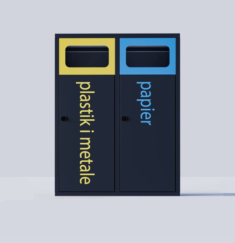 Kosz do segregacji śmieci z blachy