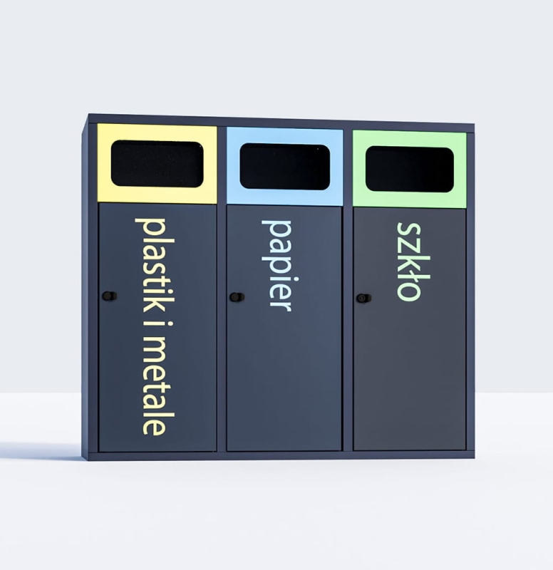 Kosz do segregacji śmieci L - plastik, papier i szkło