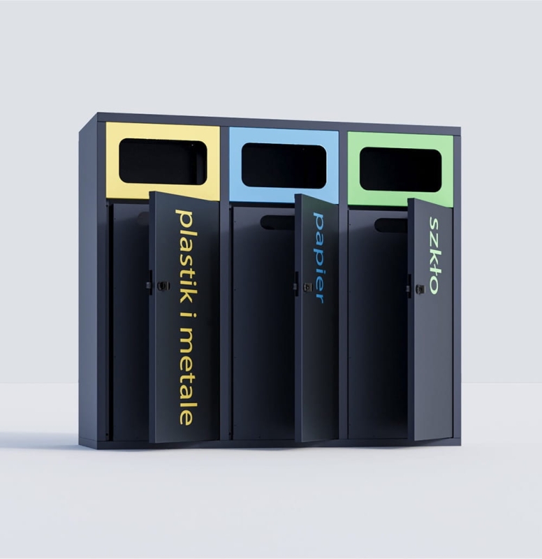 Kosz do segregacji śmieci L - plastik, papier i szkło