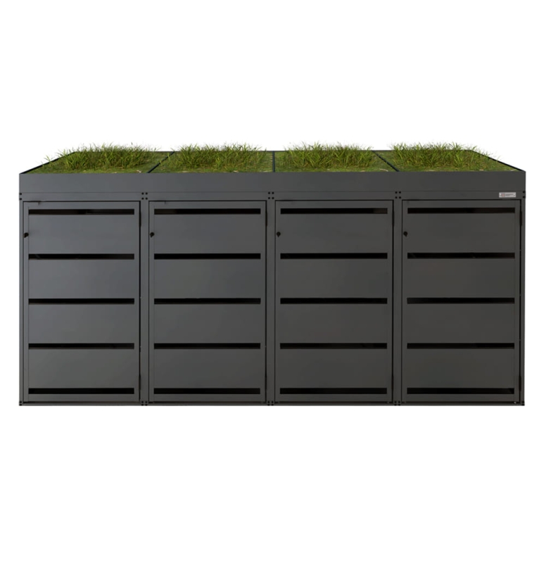 Zabudowa na 4 kosze na śmieci z kwietnikiem 120L agro