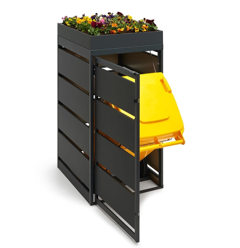 Zabudowa kosza na śmieci z kwietnikiem 120L agro