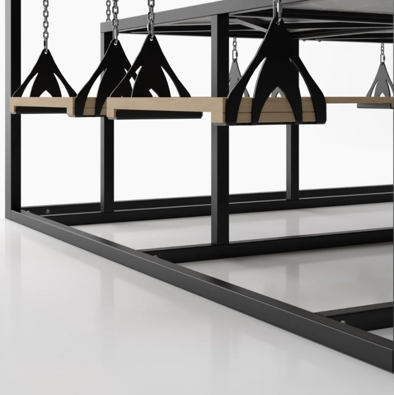 Zestaw ogrodowy 8 osobowy kwadrat, drewniane huśtawki - Swing table