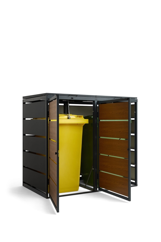 Zabudowa na 2 kosze 240l z blachy ocynkowanej złoty dąb