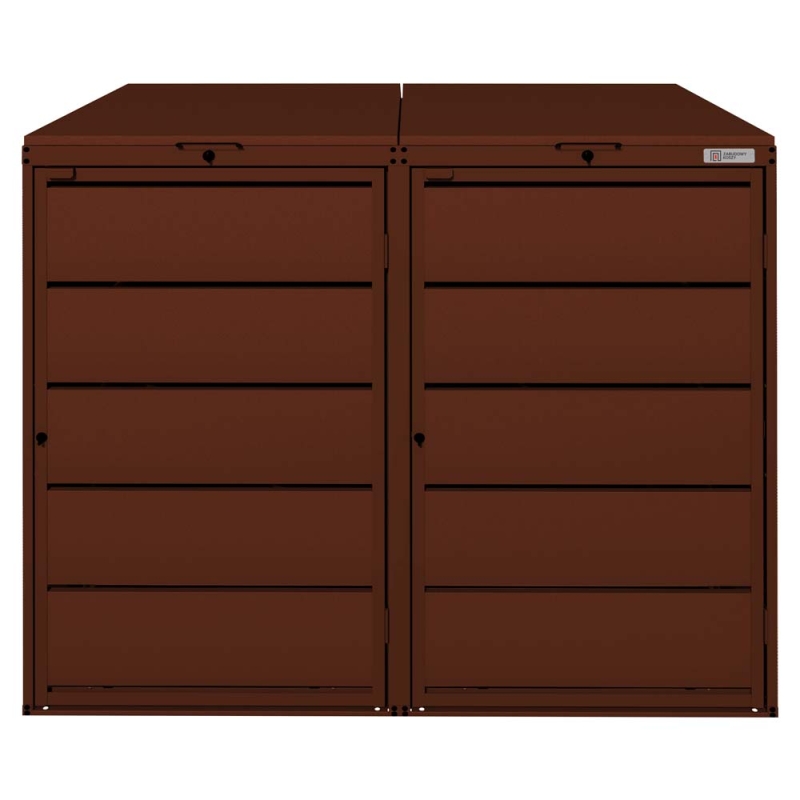 Zabudowa na 2 kosze 240l z blachy ocynkowanej brązowa