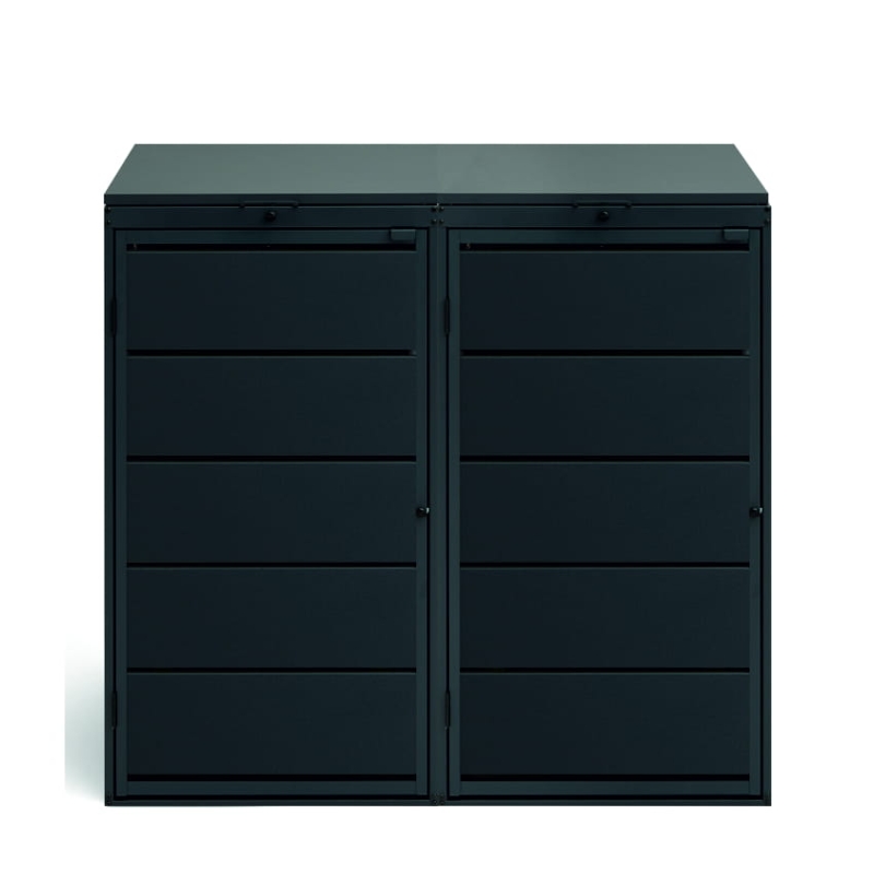 Zabudowa na 2 kosze 240l z blachy ocynkowanej antracytowa