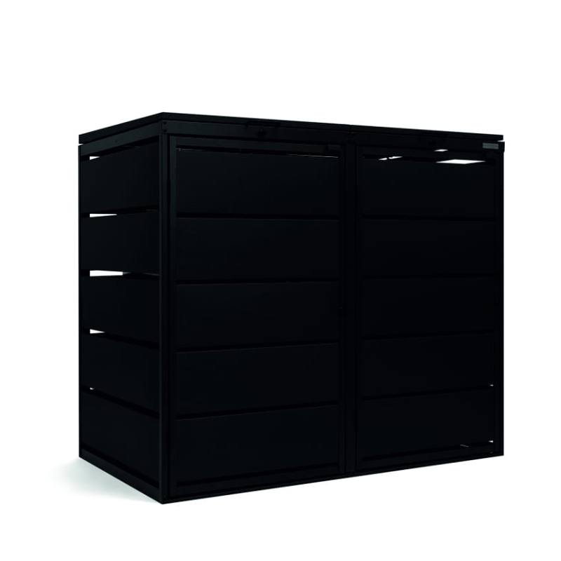 Zabudowa na 2 kosze 240l z blachy ocynkowanej czarna